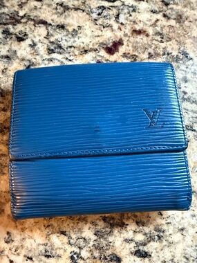 Louis Vuitton Blue Epi Leather Compact Wallet